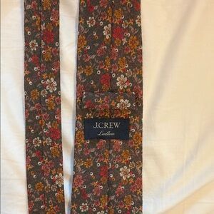 J.Crew Luddlow Floral Tie in Red, Orange, and White